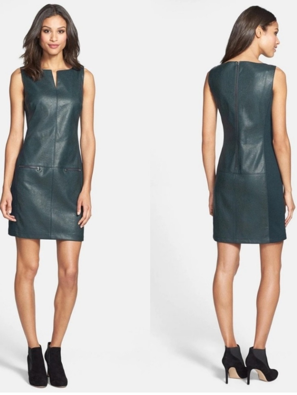 NWT Donna Morgan Faux Leather Snakeskin Sheath Dress